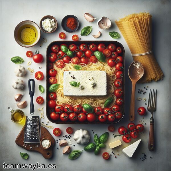 Cómo hacer Pasta con queso feta al horno