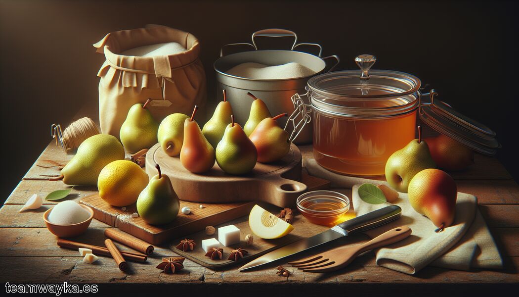 Ingredientes necesarios - Peras en almíbar