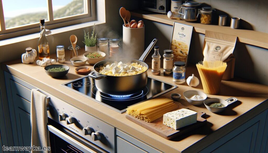 Cómo hacer Pasta con queso feta al horno